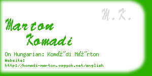 marton komadi business card